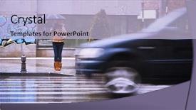  Presentation with traffic - Colorful slides enhanced with zebra crossing - young blonde waiting backdrop and a light blue colored foreground