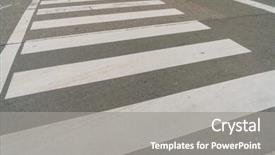  Presentation with pedestrian crossing - Theme enhanced with zebra crossing road background and a gray colored foreground