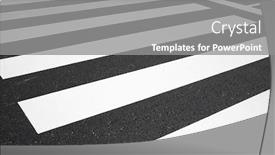  Presentation with school crossing safety - Presentation theme consisting of zebra-crossing-without-anyone-crossing background and a gray colored foreground