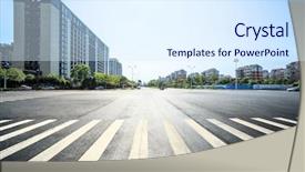  Presentation with school crossing safety - PPT theme having zebra crossing background and a sky blue colored foreground