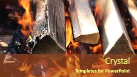  Presentation with flames - Audience pleasing presentation theme consisting of zel - charred wood and bright flames backdrop and a tawny brown colored foreground