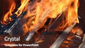  Presentation with flames - Beautiful PPT theme featuring zel - charred wood and bright flames backdrop and a tawny brown colored foreground