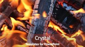  Presentation with dark vintage wood table texture - Presentation theme featuring zel - charred wood and bright flames background and a tawny brown colored foreground