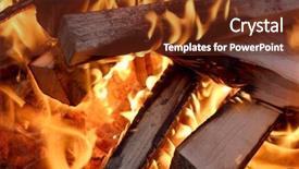  Presentation with dark vintage wood table texture - Beautiful presentation theme featuring zel - charred wood and bright flames backdrop and a tawny brown colored foreground