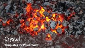  Presentation with flames - Theme consisting of zel - charred wood and bright flames background and a tawny brown colored foreground