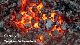  Presentation with flames - Slide deck enhanced with zel - charred wood and bright flames background and a tawny brown colored foreground