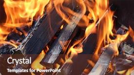  Presentation with flames - Audience pleasing slide deck consisting of zel - charred wood and bright flames backdrop and a tawny brown colored foreground