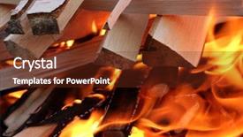  Presentation with flames - Slides enhanced with zel - charred wood and bright flames background and a  colored foreground