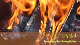  Presentation with dark vintage wood table texture - Theme with zel - charred wood and bright flames background and a  colored foreground