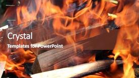  Presentation with flames - PPT layouts with zel - charred wood and bright flames background and a tawny brown colored foreground
