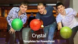  Presentation with three - Cool new PPT theme with zel - three fellows throw balls backdrop and a tawny brown colored foreground