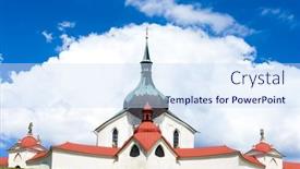  Presentation with czech republic - Cool new presentation theme with zelena-hora-near-zdar-nad backdrop and a sky blue colored foreground