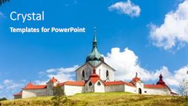  Presentation with czech republic - PPT layouts consisting of zelena-hora-near-zdar-nad background and a teal colored foreground