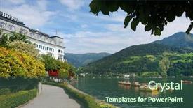  Presentation with lake - PPT theme with zeller lake zell am see background and a ocean colored foreground