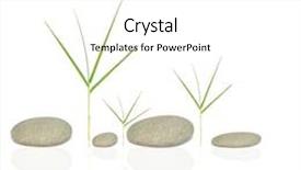  Presentation with zen stones - Slide deck consisting of zen abstract of gray spa stones and bamboo leaf grass over white background background and a white colored foreground