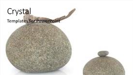  Presentation with zen stone - Theme with zen abstract of two grey stones one with a piece of driftwood the other with a small stone balanced on the top over white background background and a white colored foreground