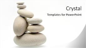  Presentation with medical pill medicine white blue - Audience pleasing slides consisting of zen balance - pile of stones isolated backdrop and a  colored foreground