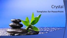  Presentation with water bamboo - Theme enhanced with zen balance - stones and bamboo in water background and a light blue colored foreground