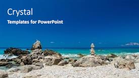  Presentation with balanced stones - Audience pleasing presentation design consisting of zen-balanced-stones backdrop and a dark gray colored foreground