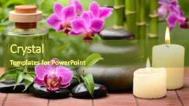  Presentation with spirituality zen meditation stone - Slides consisting of zen basalt stones and bamboo background and a  colored foreground