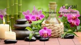  Presentation with spirituality zen meditation stone - Presentation theme enhanced with zen basalt stones and bamboo background and a gold colored foreground