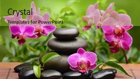  Presentation with spirituality zen meditation stone - Colorful presentation theme enhanced with zen basalt stones and bamboo backdrop and a  colored foreground