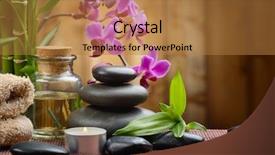  Presentation with zen stones - Amazing PPT layouts having zen basalt stones and bamboo backdrop and a coral colored foreground