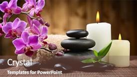  Presentation with zen stones - PPT theme featuring zen basalt stones and bamboo background and a tawny brown colored foreground