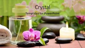  Presentation with spirituality zen meditation stone - Cool new slide deck with zen basalt stones and bamboo backdrop and a yellow colored foreground