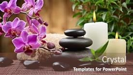  Presentation with zen - Cool new slides with zen basalt stones and bamboo on the wood backdrop and a tawny brown colored foreground