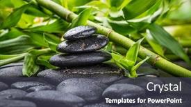  Presentation with zen stones - Slides featuring zen basalt stones and bamboo on the black background and a dark gray colored foreground