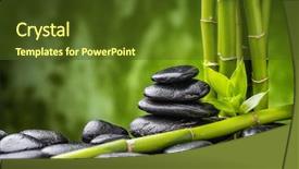  Presentation with zen stones - Colorful presentation theme enhanced with zen basalt stones and bamboo backdrop and a tawny brown colored foreground