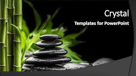  Presentation with zen stone - PPT layouts enhanced with zen basalt stones and bamboo background and a black colored foreground