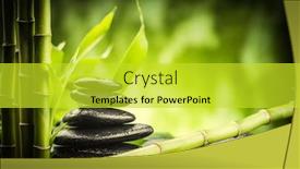  Presentation with zen - Presentation design consisting of zen basalt stones and bamboo background and a yellow colored foreground