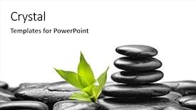  Presentation with spirituality zen meditation stone - Presentation theme enhanced with zen basalt stones and bamboo background and a white colored foreground