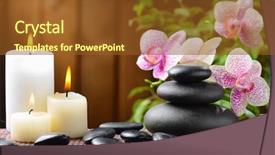  Presentation with spirituality zen meditation stone - Theme consisting of zen basalt stones and bamboo background and a  colored foreground