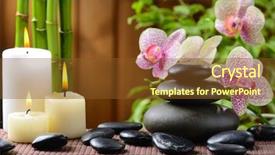  Presentation with spirituality zen meditation stone - Slide deck consisting of zen basalt stones and bamboo background and a  colored foreground