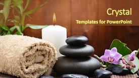  Presentation with zen stones - Audience pleasing theme consisting of zen basalt stones and bamboo backdrop and a tawny brown colored foreground