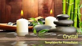  Presentation with water bamboo - Amazing presentation theme having zen basalt stones and bamboo backdrop and a tawny brown colored foreground