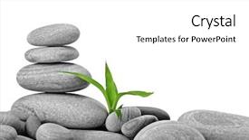  Presentation with zen stones - Amazing PPT theme having zen basalt stones and bamboo backdrop and a white colored foreground