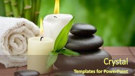  Presentation with zen stones - Slides with zen basalt stones and candle background and a tawny brown colored foreground