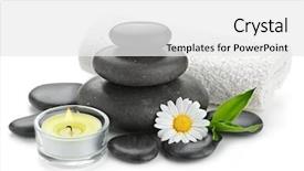  Presentation with spirituality zen meditation stone - Audience pleasing slides consisting of zen basalt stones and daisy backdrop and a white colored foreground