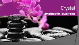  Presentation with zen stones - PPT layouts featuring zen basalt stones and orchid background and a purple colored foreground
