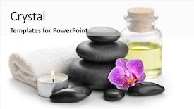  Presentation with zen stones - Colorful PPT theme enhanced with zen basalt stones and orchid backdrop and a white colored foreground