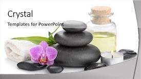  Presentation with zen stone - Colorful PPT theme enhanced with zen basalt stones and orchid backdrop and a white colored foreground