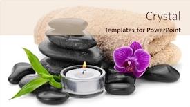  Presentation with zen - Slide set featuring zen basalt stones and orchid isolated on white background and a lemonade colored foreground