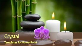 Presentation with spirituality zen meditation stone - Colorful presentation design enhanced with zen basalt stones and orchid backdrop and a tawny brown colored foreground