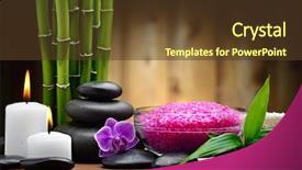  Presentation with zen stones - Slide set enhanced with zen basalt stones and orchid background and a tawny brown colored foreground