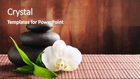  Presentation with spa concept stone - PPT layouts consisting of zen basalt stones and orchid background and a tawny brown colored foreground