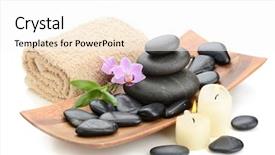  Presentation with zen - Slide deck with zen basalt stones and orchid on the white background and a white colored foreground